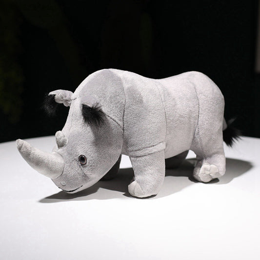 Cute rhino shape plush toy for teenagers, made from soft fabric with PP cotton filling, perfect gift for animal lovers.