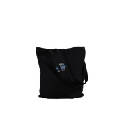 Black Tarselle cotton tote bag with long handles, ideal for print designs, sustainable casual use and everyday carry.