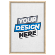 Framed canvas with customizable design, featuring natural wood frame and textured canvas for a personalized art experience.