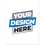 Customizable fine art poster with placeholder text 'Your Design Here' showcasing smooth matte finish and vivid color potential.