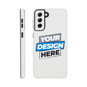 Customizable gloss tough phone case for Samsung with full wraparound print and precise cutouts