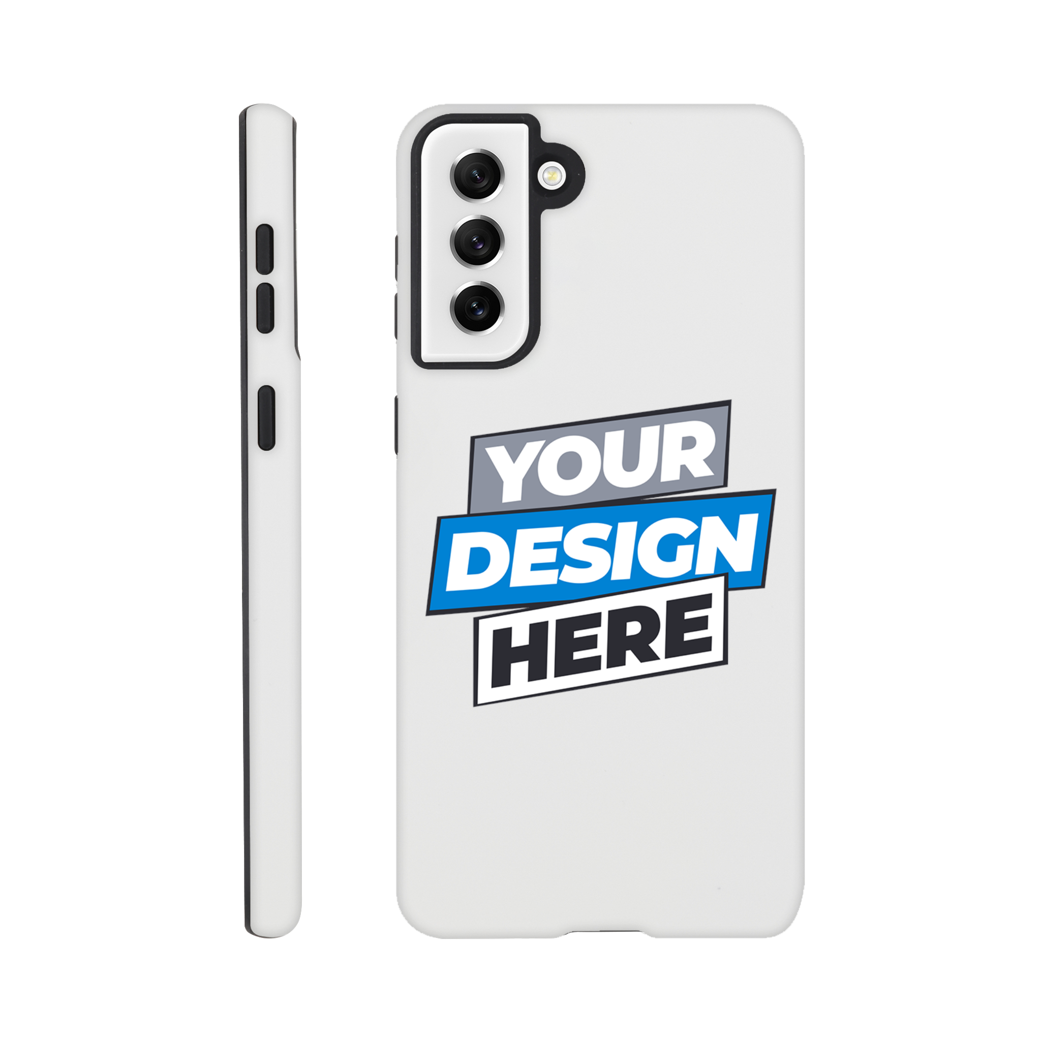 Customizable gloss tough phone case for Samsung with full wraparound print and precise cutouts