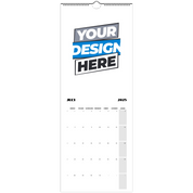 Customizable wall calendar for 2025–2026 with design space, showing July 2025 month layout, ideal for personalized print on demand.