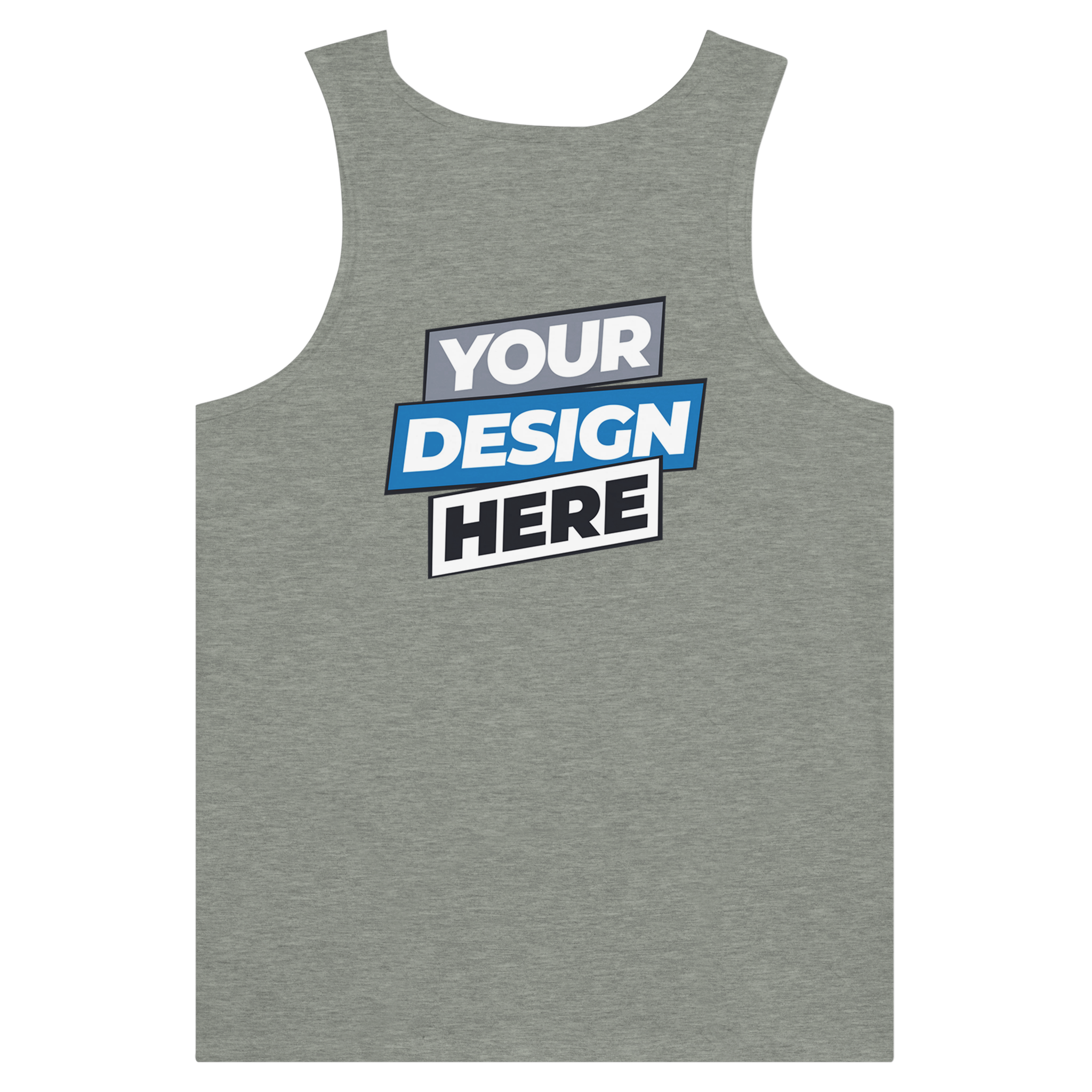 Gray Calvoro Cotton Tank for print on demand with customizable front design area, perfect for expressive prints.