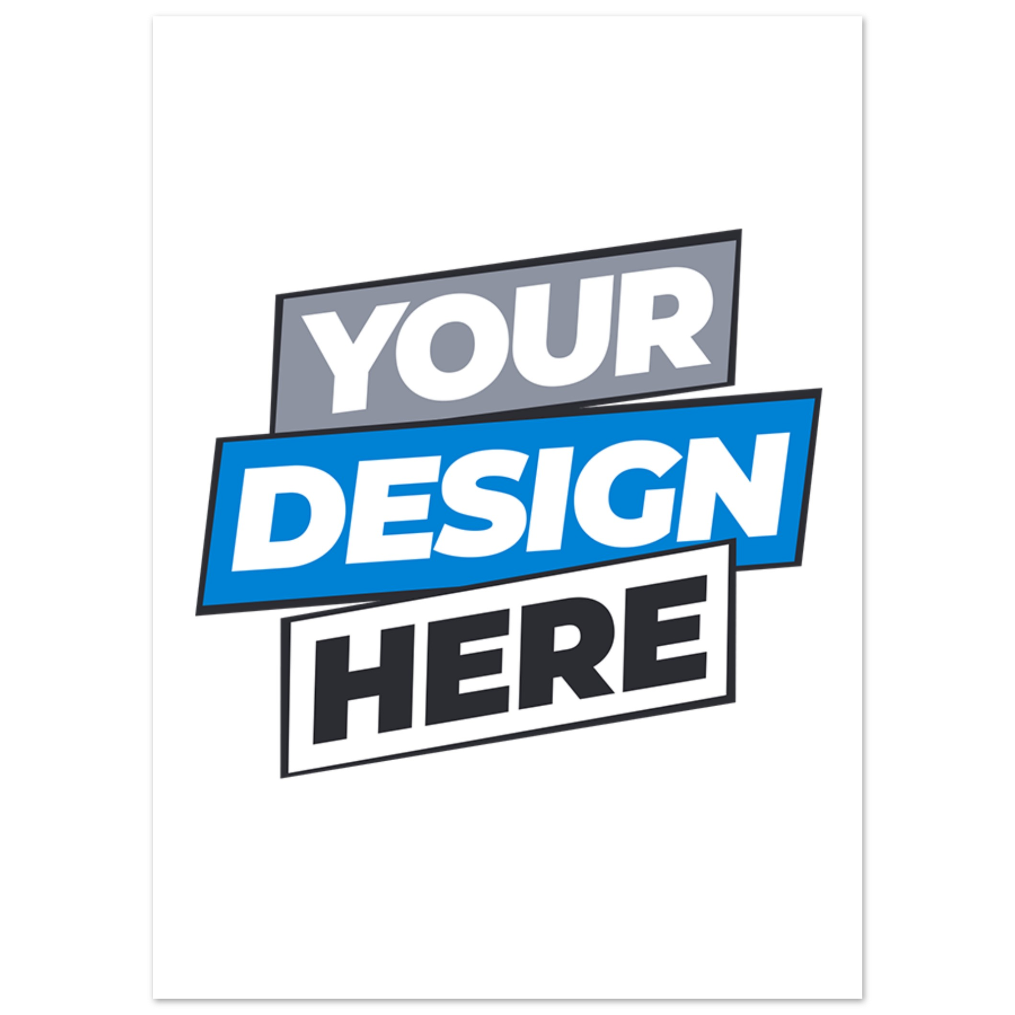 Customizable poster template with "Your Design Here" text, offering smooth matte finish and vibrant color printing for art lovers.