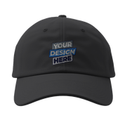 Customizable Flexfit 6277 fitted baseball cap with curved visor, featuring 'Your Design Here' text, stylish and comfortable fit.