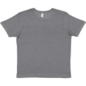 Gray Tivvi Kids Cotton Tee with ribbed collar and side-seam construction, ideal for print on demand and everyday comfort.