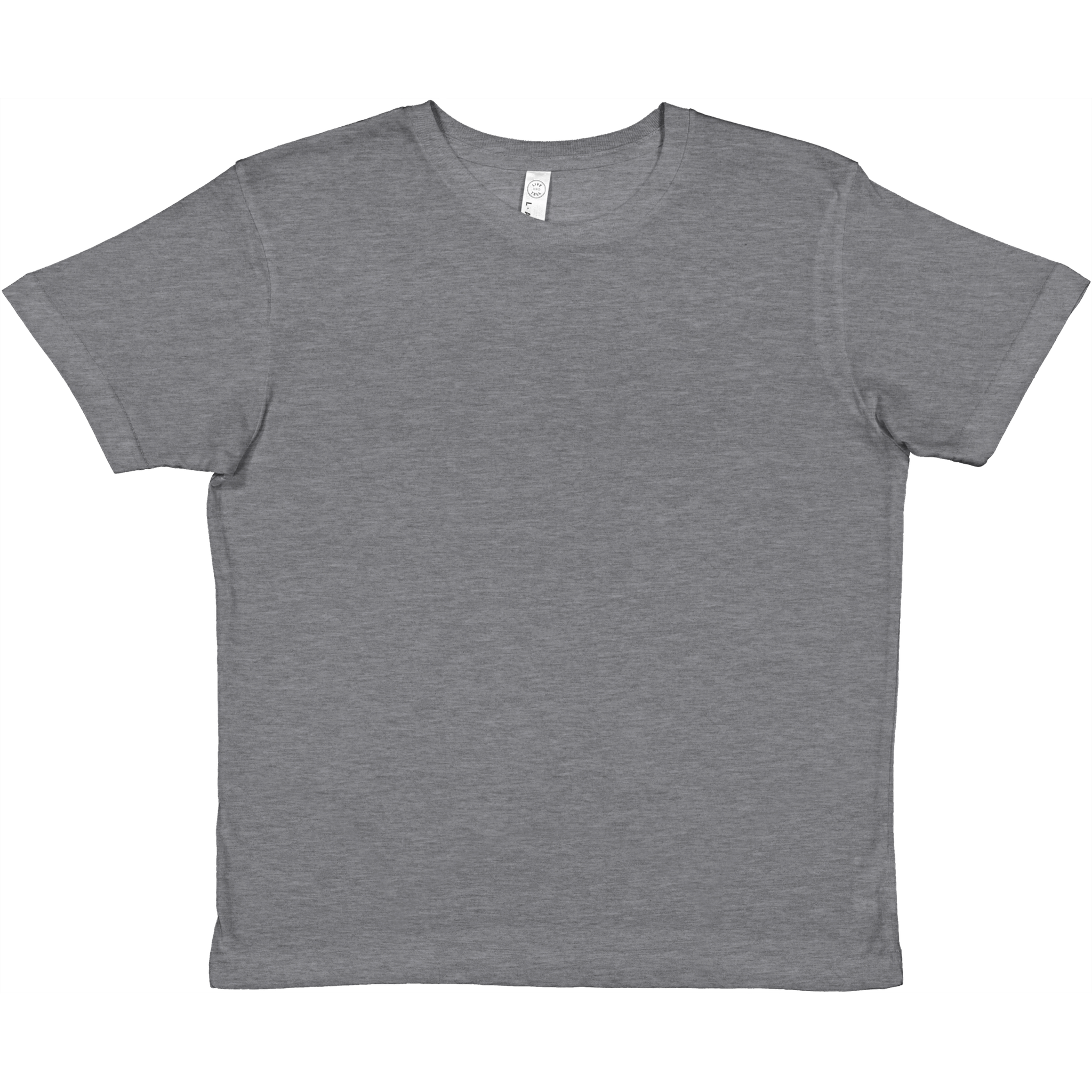 Gray Tivvi Kids Cotton Tee with ribbed collar and side-seam construction, ideal for print on demand and everyday comfort.