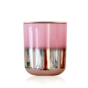 Lavender Calm Ombre Candle in pink and silver, designed for relaxation and home decor with soothing lavender and vanilla scent.