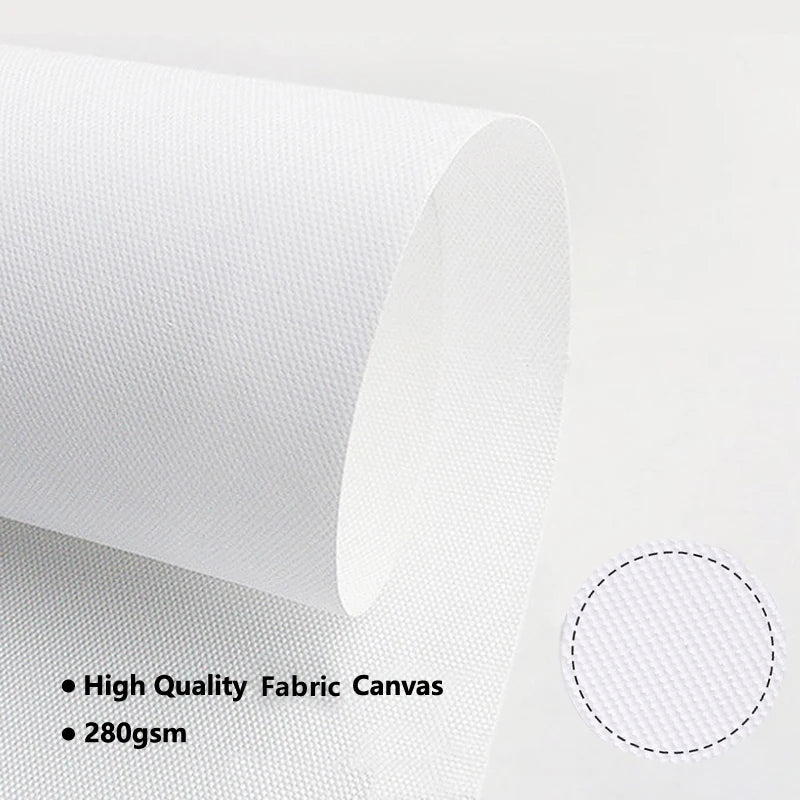 High quality 280gsm fabric canvas roll showcasing material texture for art prints and posters.