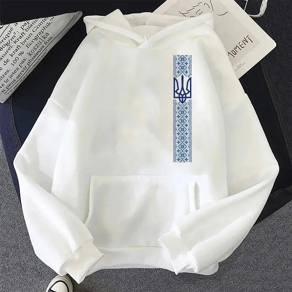 Soft cotton hoodie for kids featuring Ukrainian Tryzub logo