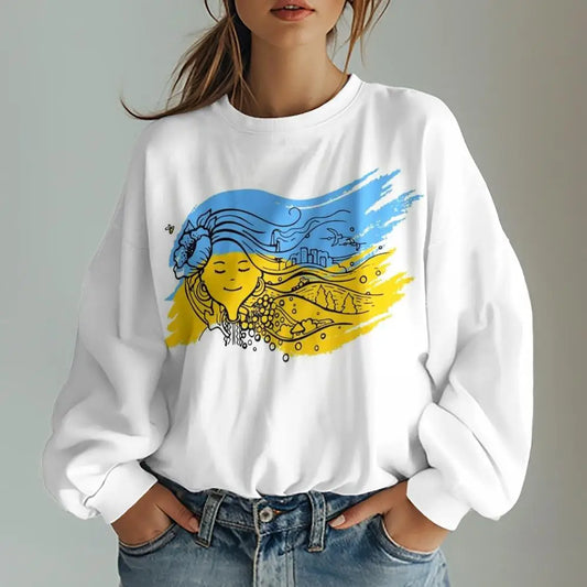 Ukrainian Women’s Sweatshirt | Traditional Style with Flag