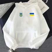 Patriotic Ukrainian kids hoodie with Tryzub emblem