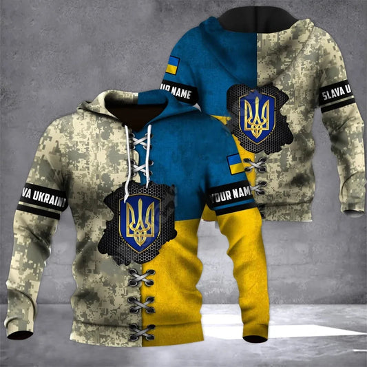 Ukrainian flag 3D print hoodie for men, women, and kids