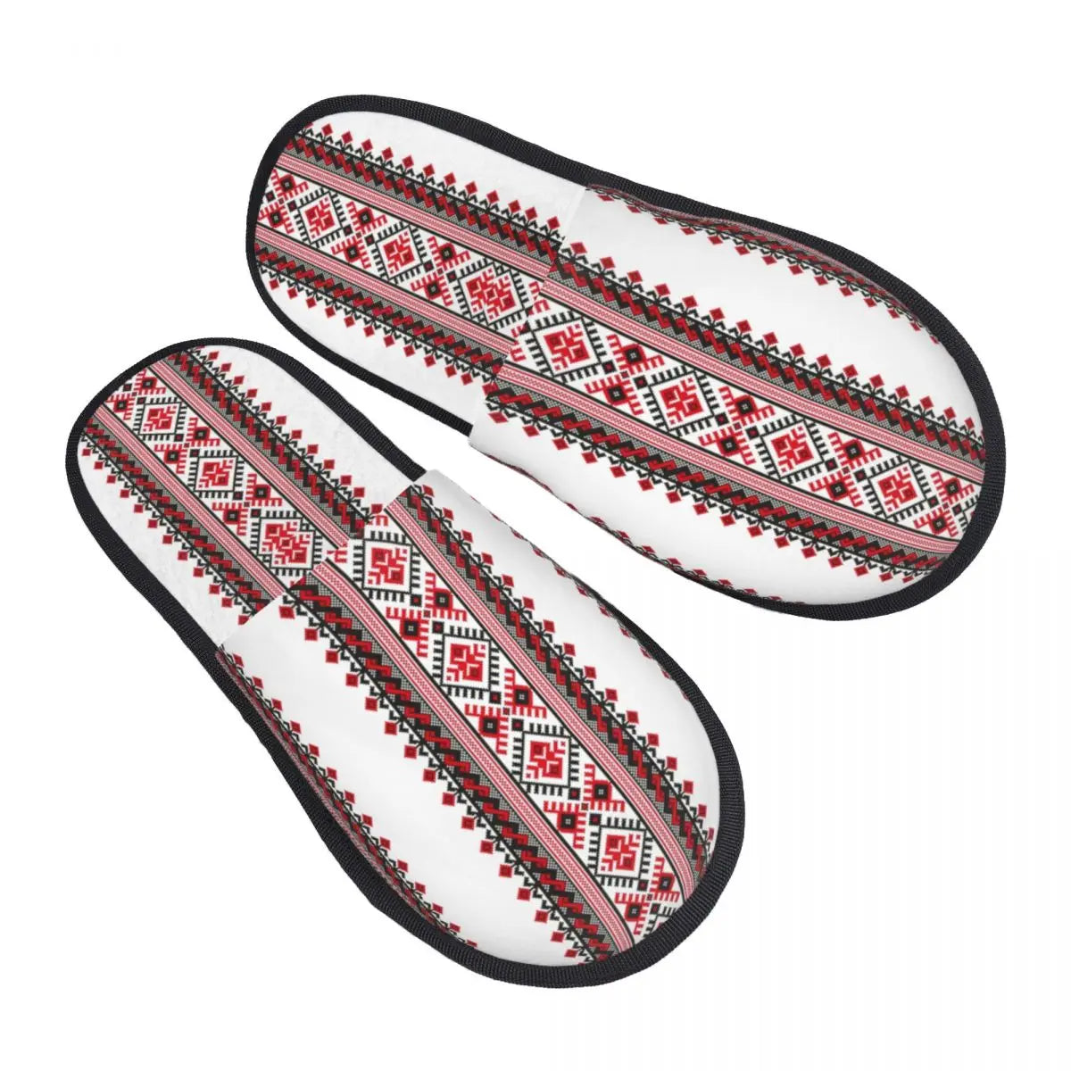 Ukrainian embroidery ornament slippers with intricate design and non-slip sole, perfect for indoor and outdoor use.