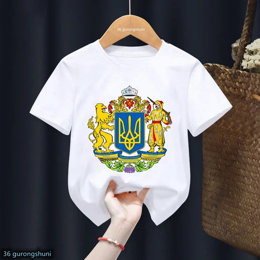 Cute Ukraine Love T-shirt for kids with heart design