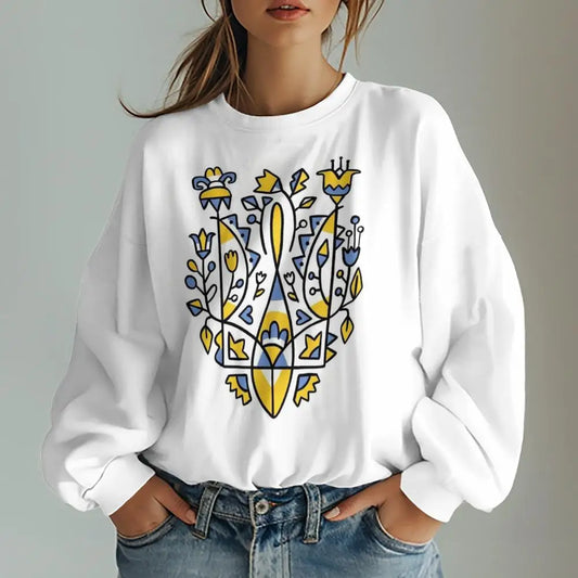 Ukrainian Women’s Sweatshirt | Traditional Tryzub Design