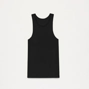 Black Isvera Slim Cotton Camisole with I-shaped neckline, breathable cotton-spandex knit, flatters under layers or alone.