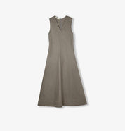Aurevae Cupro-Linen A-Line Dress with V-neck and sleeveless design, showcasing an easy-to-wear silhouette and breathable fabric.