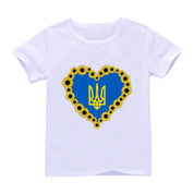 Casual Ukrainian T-shirt with national flag and art