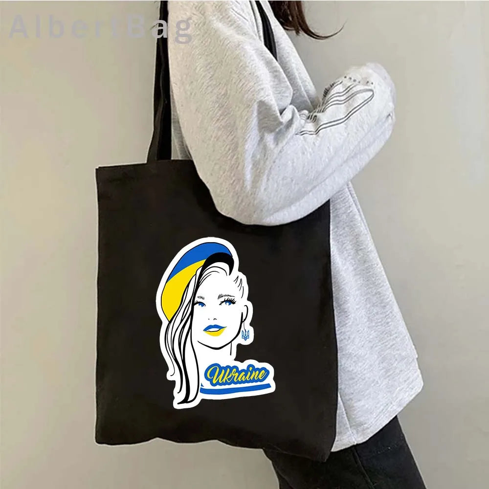 Ukrainian Patriotic Grocery Tote Bag with Stylish Print