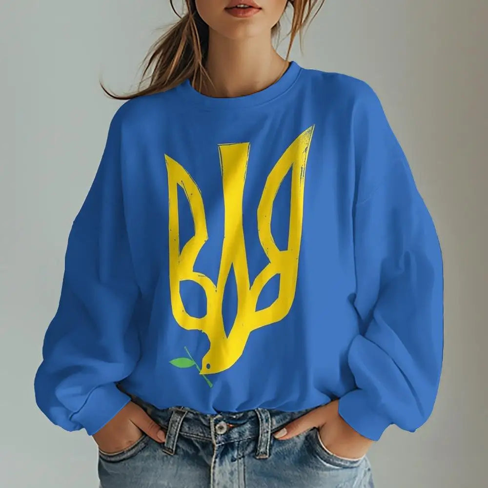 Ukrainian Women’s Sweatshirt | Tryzub & Bird of Peace