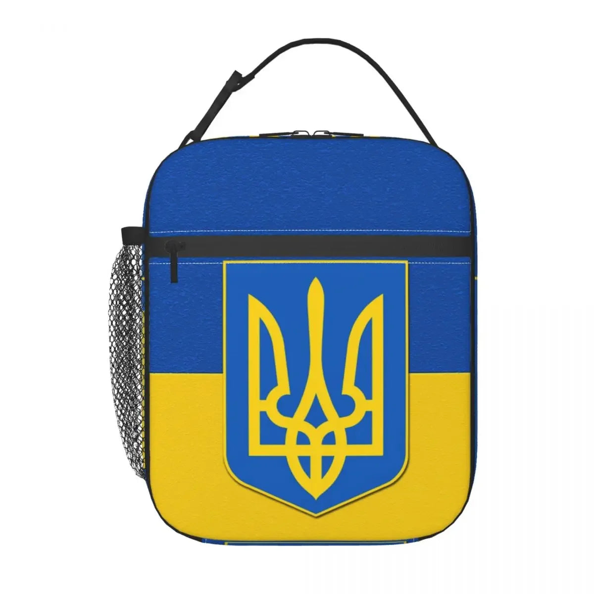 Ukrainian flag and coat of arms thermal insulated lunch bag for outdoor use