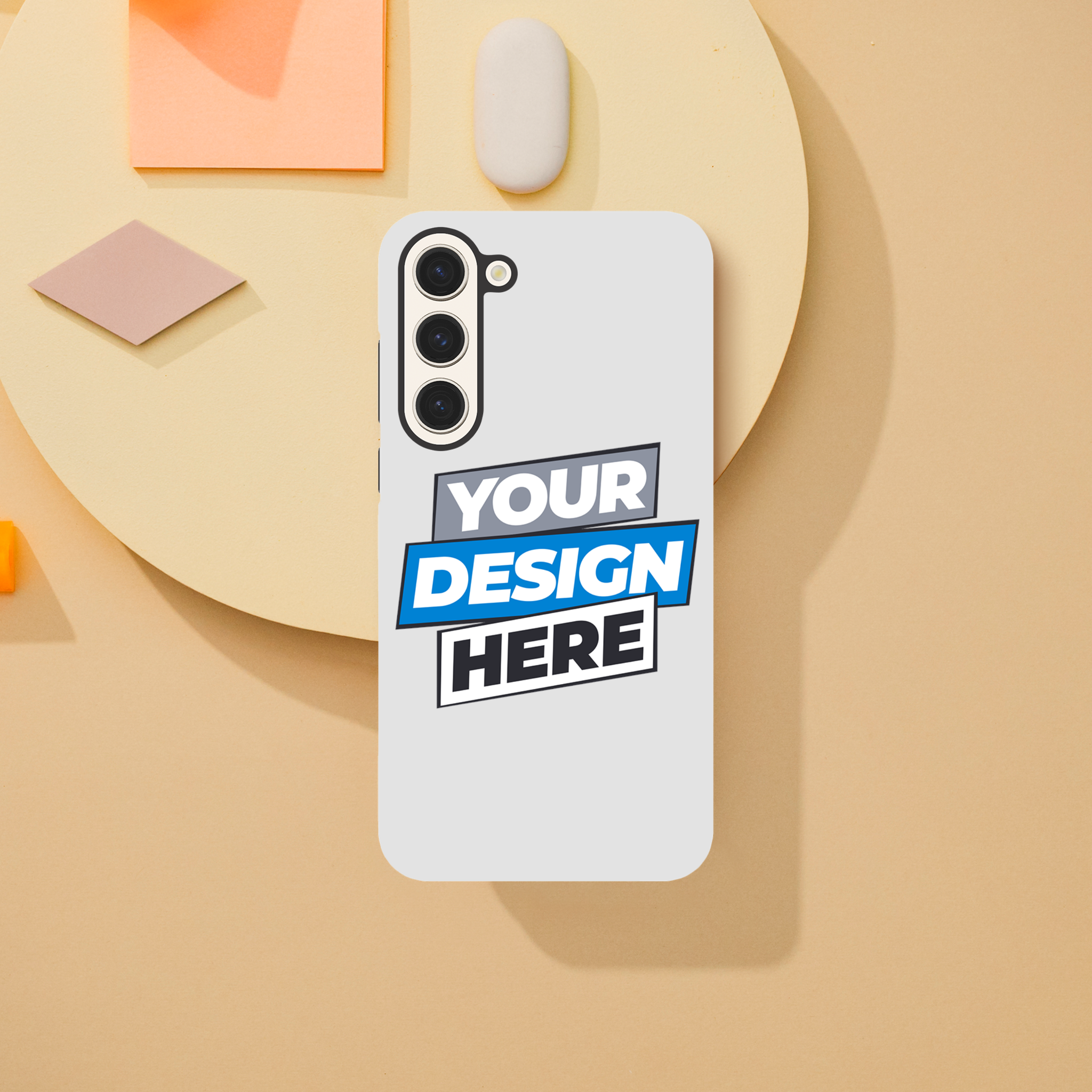 Customizable gloss tough phone case for Samsung with a high-gloss finish, impact protection, and wireless charging compatibility.