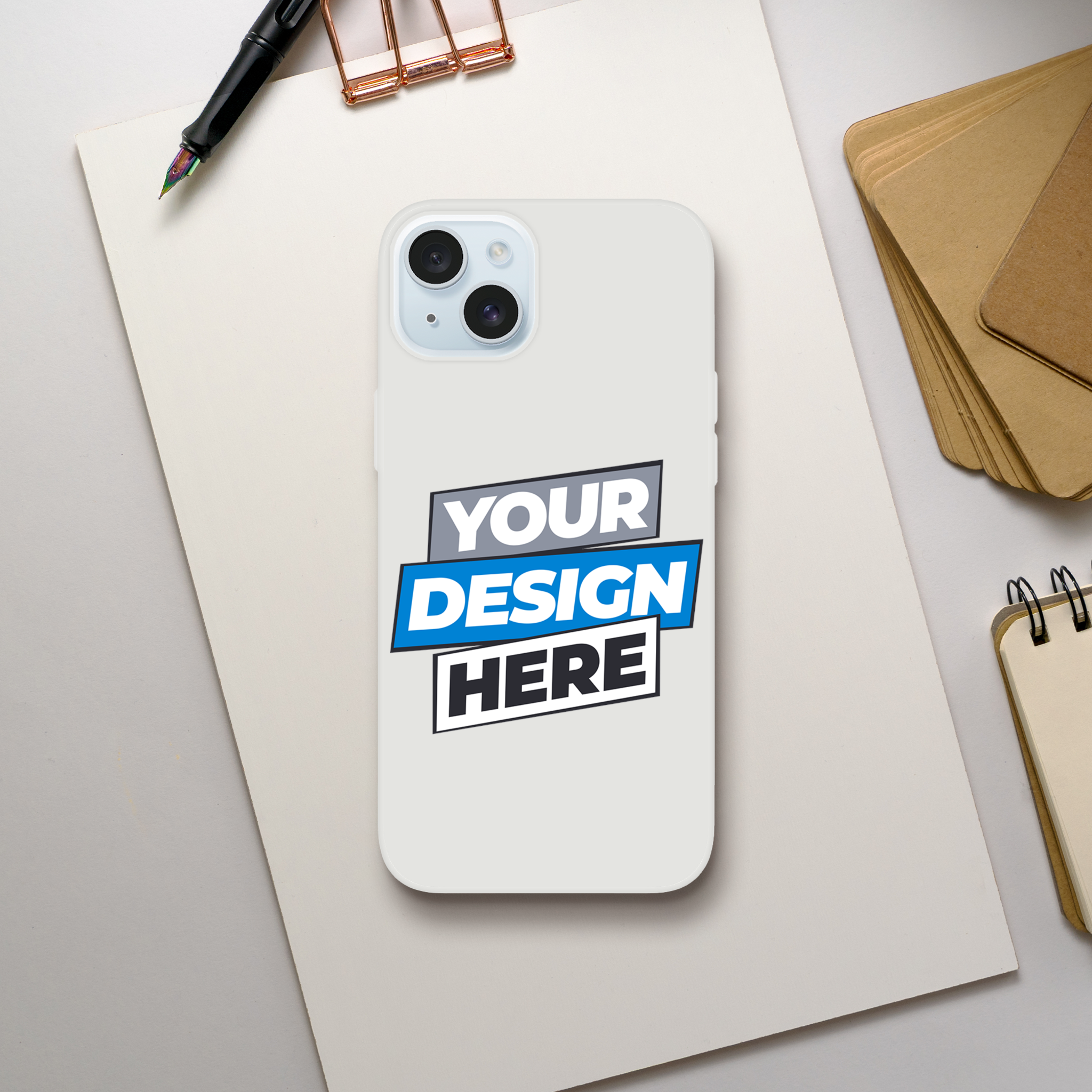 Flexible transparent Flexi Case for customizable design, compatible with wireless charging, modern look, durable and impact-resistant.