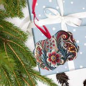 acrylic Christmas decor,circle acrylic ornament,clear acrylic ornament,cultural holiday ornament,custom Ukrainian gift,glossy finish ornament,heart shaped ornament,holiday acrylic ornament,personalized acrylic decor,rectangle acrylic ornament,red ribbon o