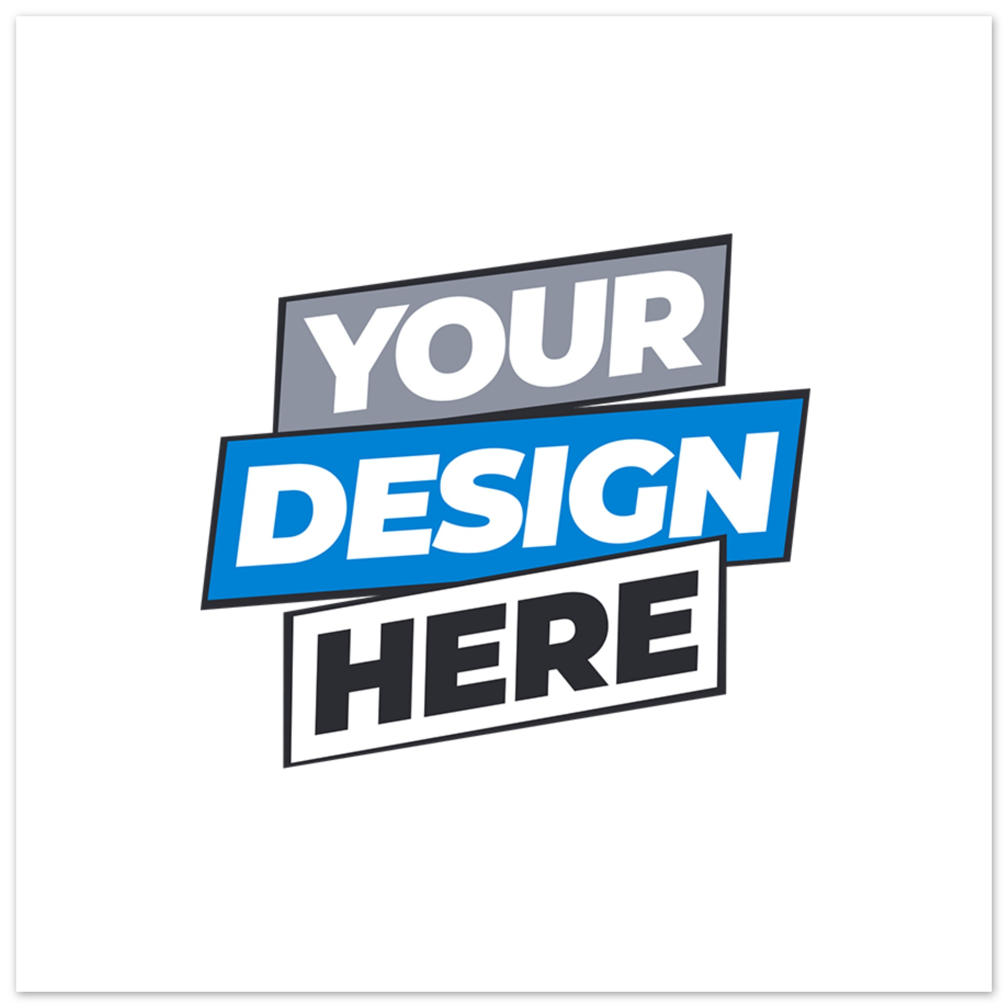 Placeholder image with the text 'Your Design Here' in bold, modern typography on a white background.