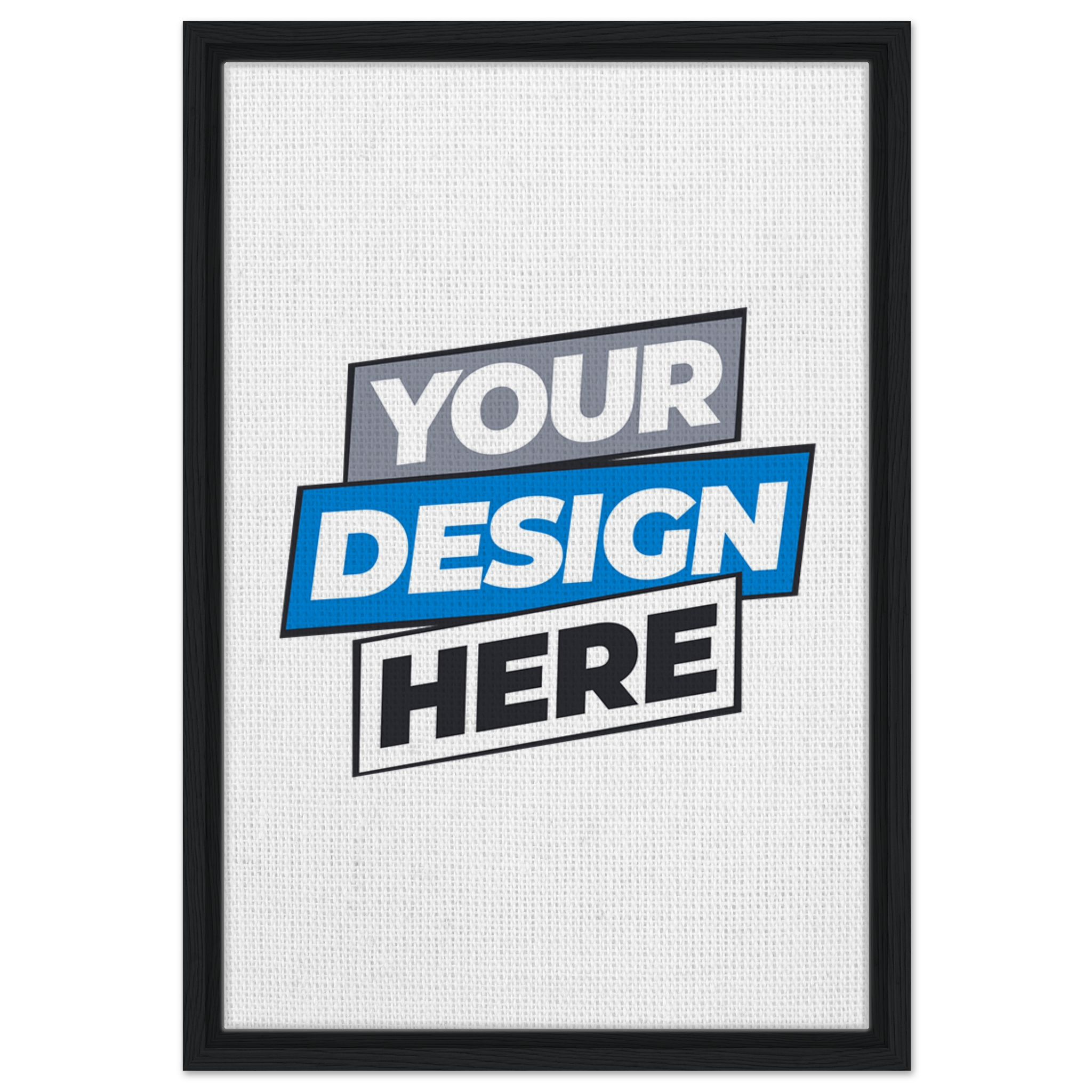 Framed canvas print with customizable design, black frame, available in various sizes and sustainable materials for an artistic space upgrade.