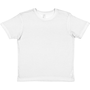 White Tivvi Kids Cotton Tee with ribbed collar, perfect for print-on-demand designs or everyday comfort and play.