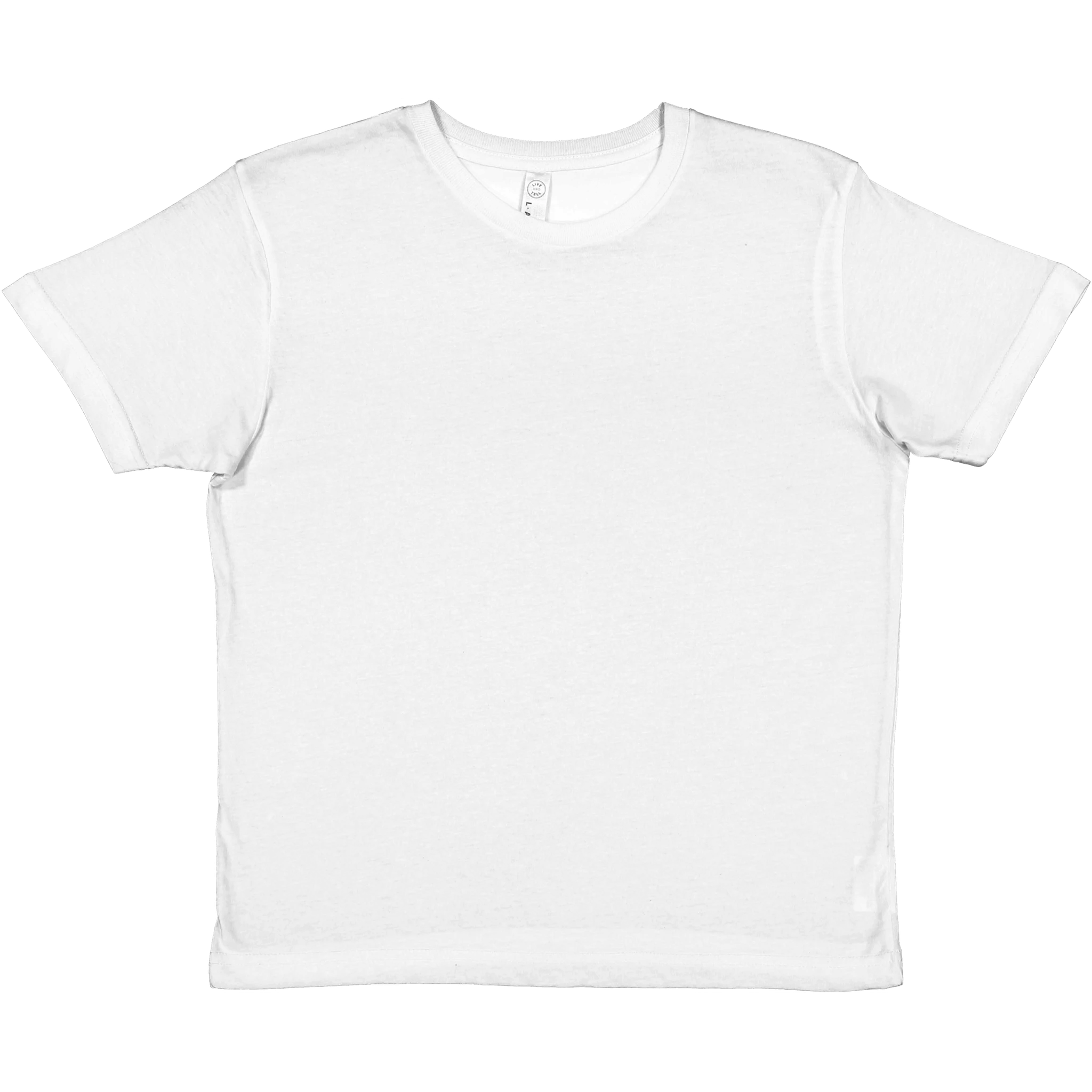 White Tivvi Kids Cotton Tee with ribbed collar, perfect for print-on-demand designs or everyday comfort and play.