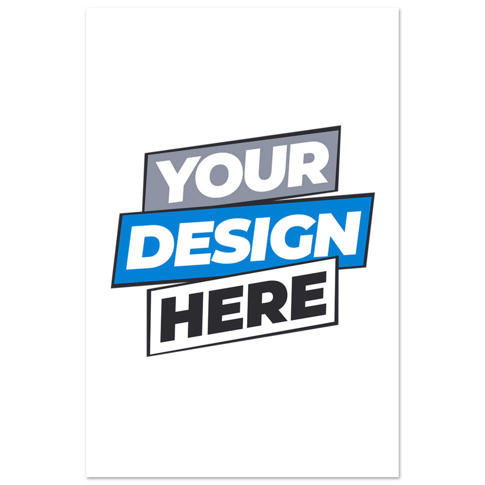 Customizable fine art poster template with 'Your Design Here' text, featuring vivid colors and smooth matte finish, perfect for designers.