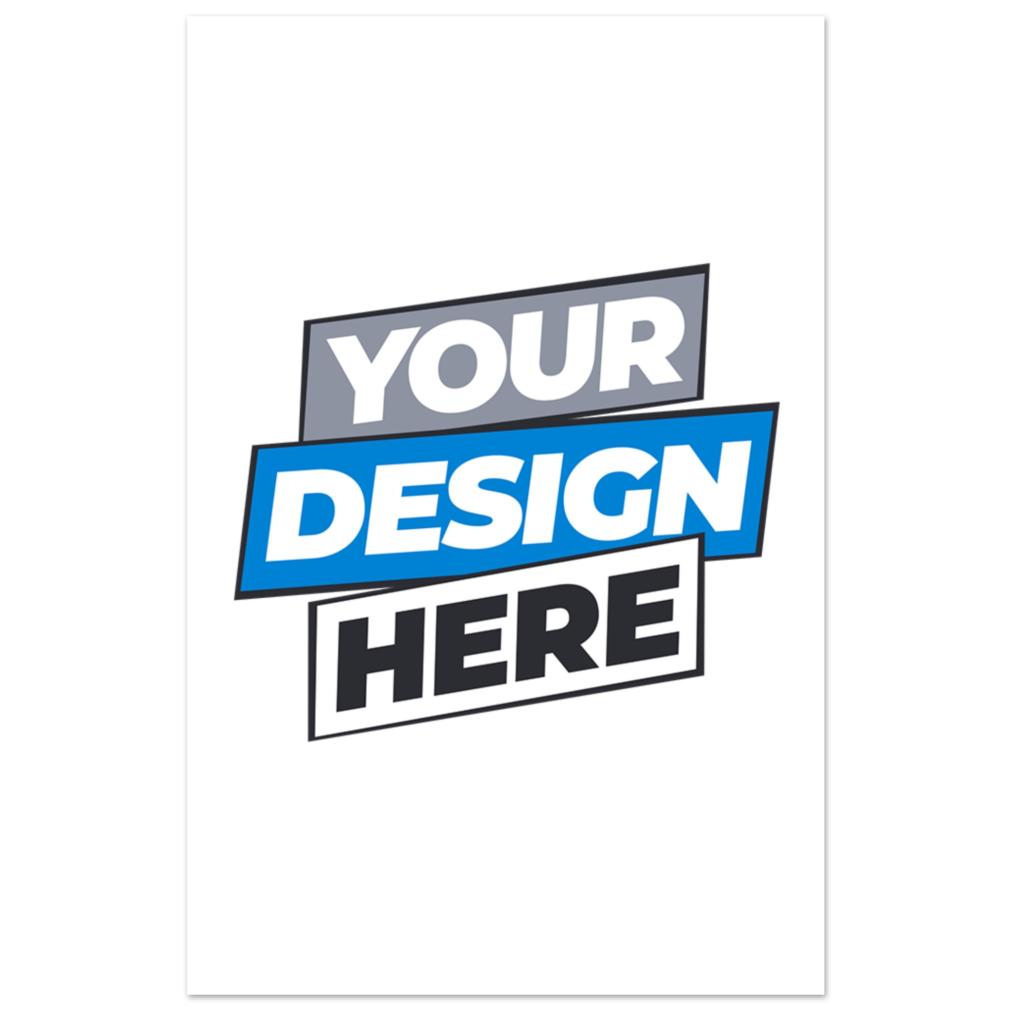 Customizable fine art poster template with "Your Design Here" text in vibrant colors.