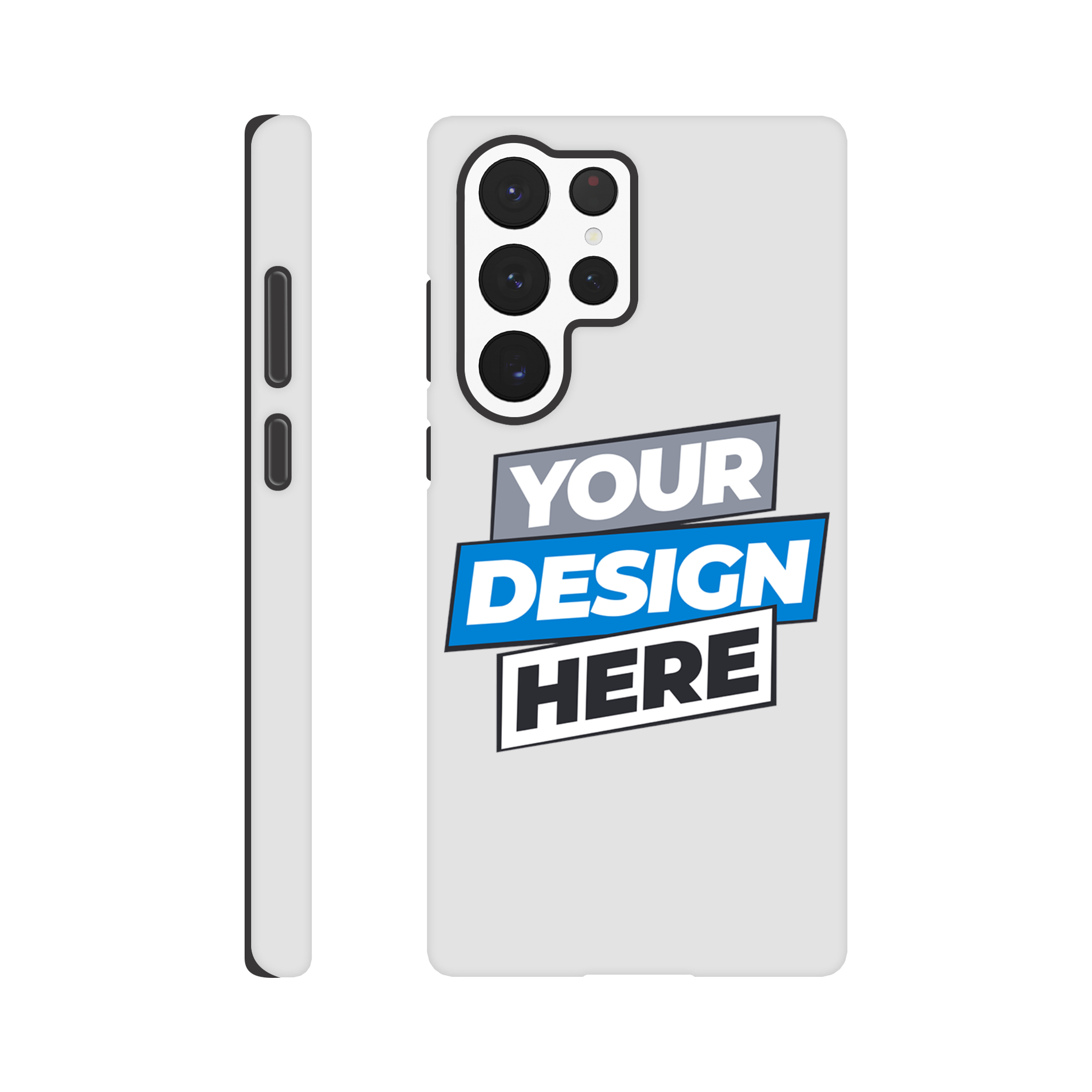 Custom print on demand gloss tough phone case for Samsung with precise cutouts and modern design, offering superior protection.