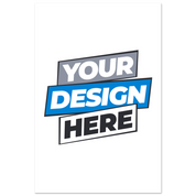 Customizable fine art poster with "Your Design Here" text in bold colors, featuring vivid giclée printing and smooth matte finish.