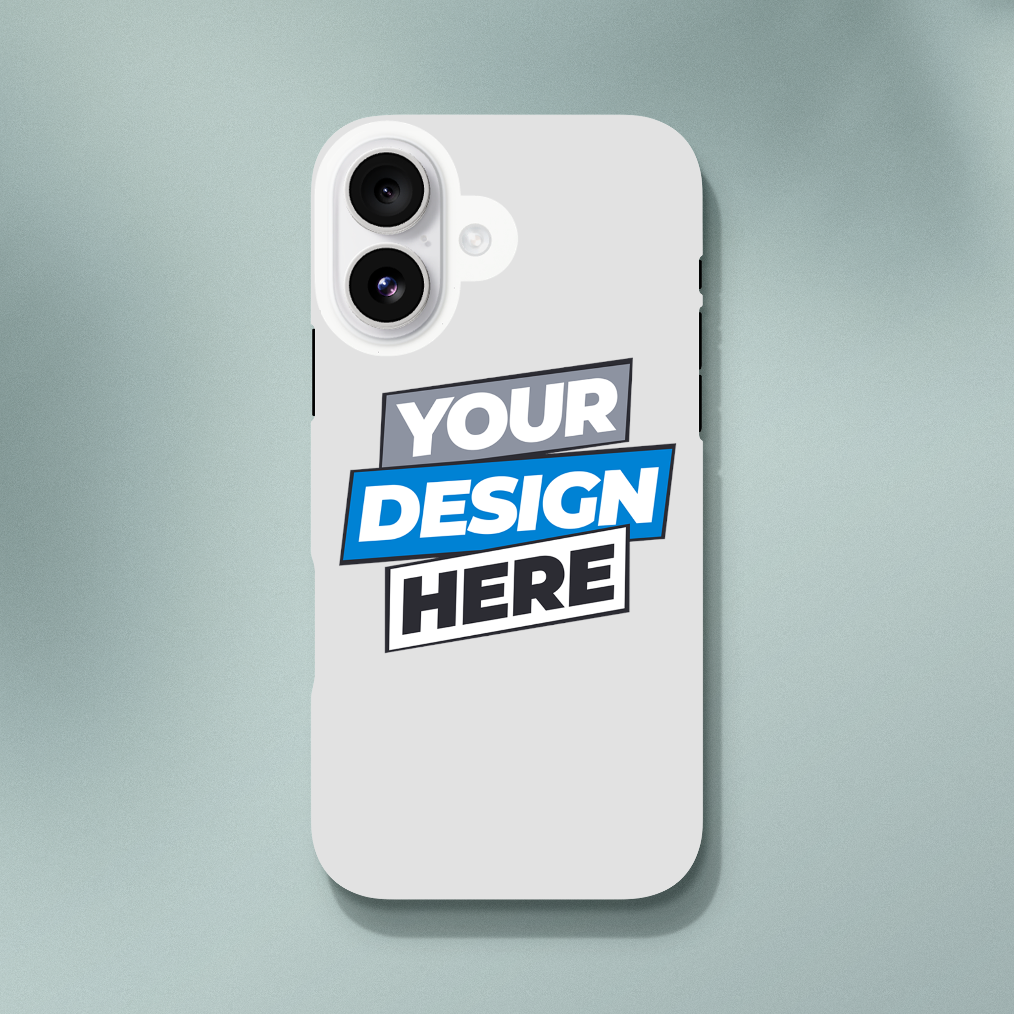 Glossy print on demand iPhone tough case with customizable design, offering dual-layer protection and wireless charging compatibility.