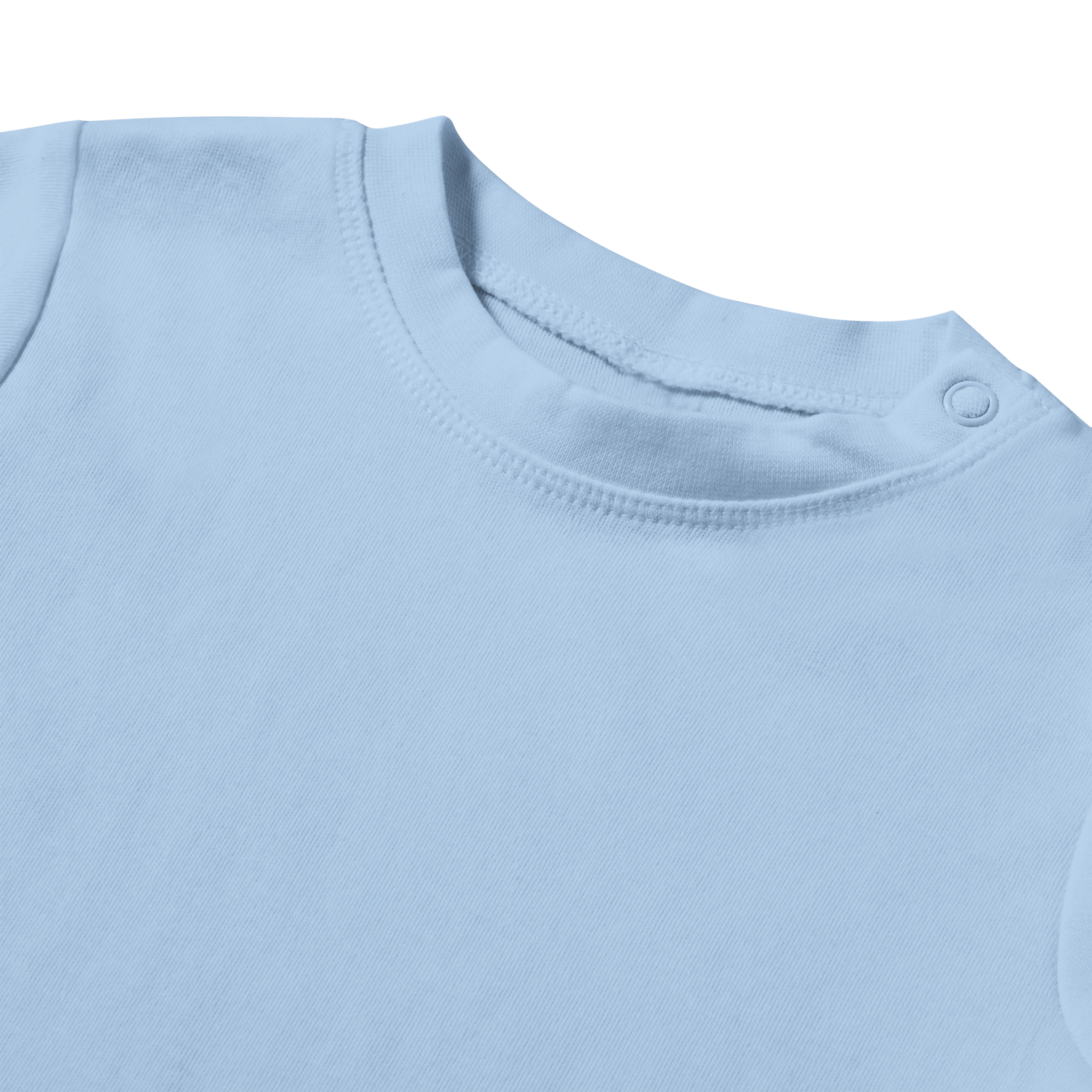 Leoni Cotton Baby Tee in light blue featuring classic crewneck and soft cotton fabric perfect for print on demand designs.