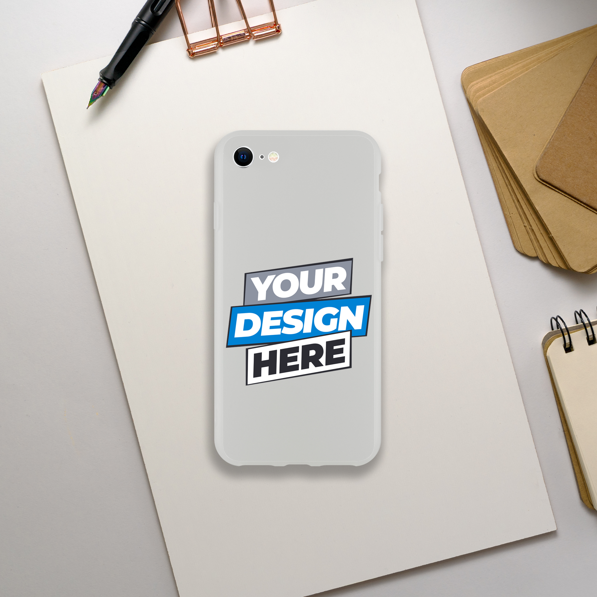 Flexi Case displaying customizable design, transparent with modern texture, impact-resistant, and compatible with wireless charging.
