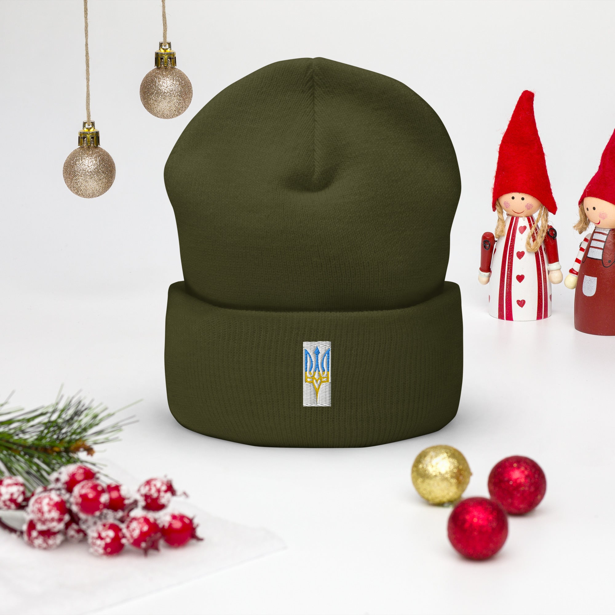 Beanie for men and women,Beanie with Tryzub,Blue and yellow hat,Blue yellow beanie,Comfortable knit hat,Cozy winter hat,Cuffed beanie,Embroidered Tryzub,Embroidered winter hat,Hypoallergenic beanie,Patriotic beanie,Slavic fashion beanie,Soft warm beanie,U