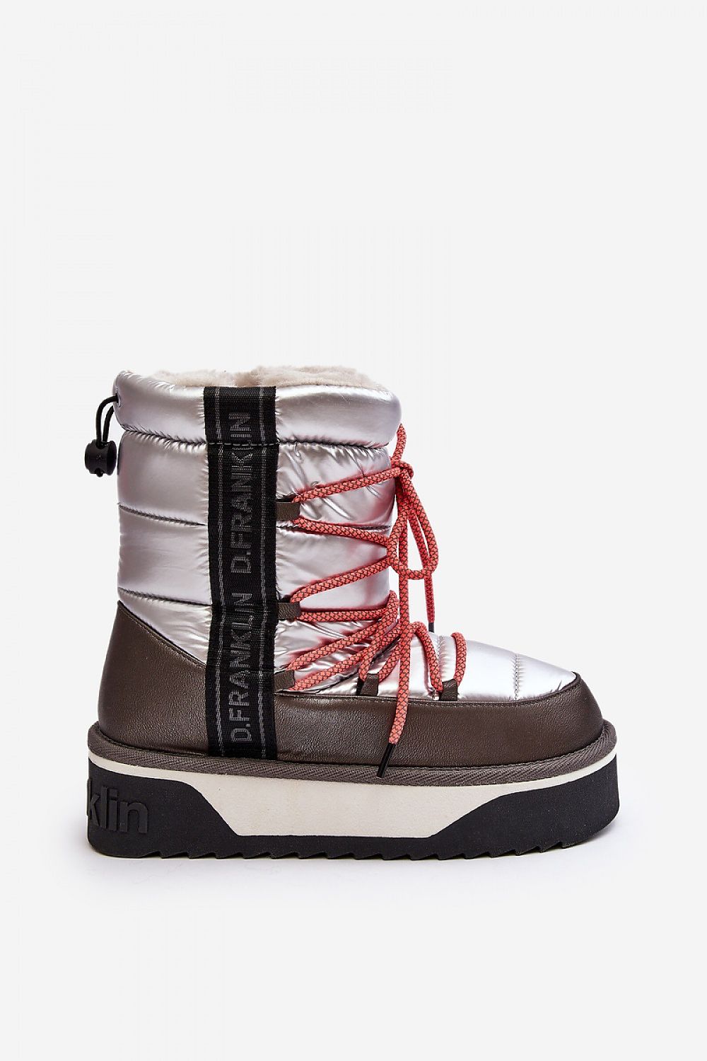 Stylish vegan fur-lined snow boots with thick non-slip sole, waterproof design, and synthetic fur lining for warmth and urban chic style.
