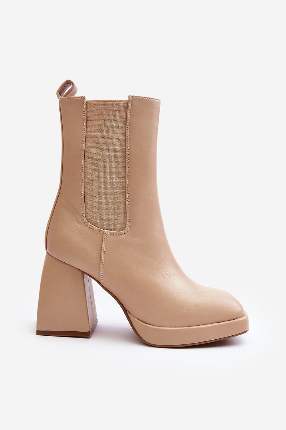 Vallorea eco leather square-toe platform ankle boots with block heel and zipper, offering a bold autumn-winter style with insulation.
