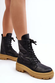 Elarith Forgebound Autumn Rise ankle boots in eco leather with side zipper, front lacing, and thick platform for seasonal transition.