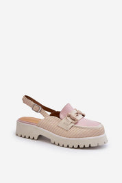 Larivena buckled low platform eco leather sandals with adjustable strap and contoured insole for casual summer looks
