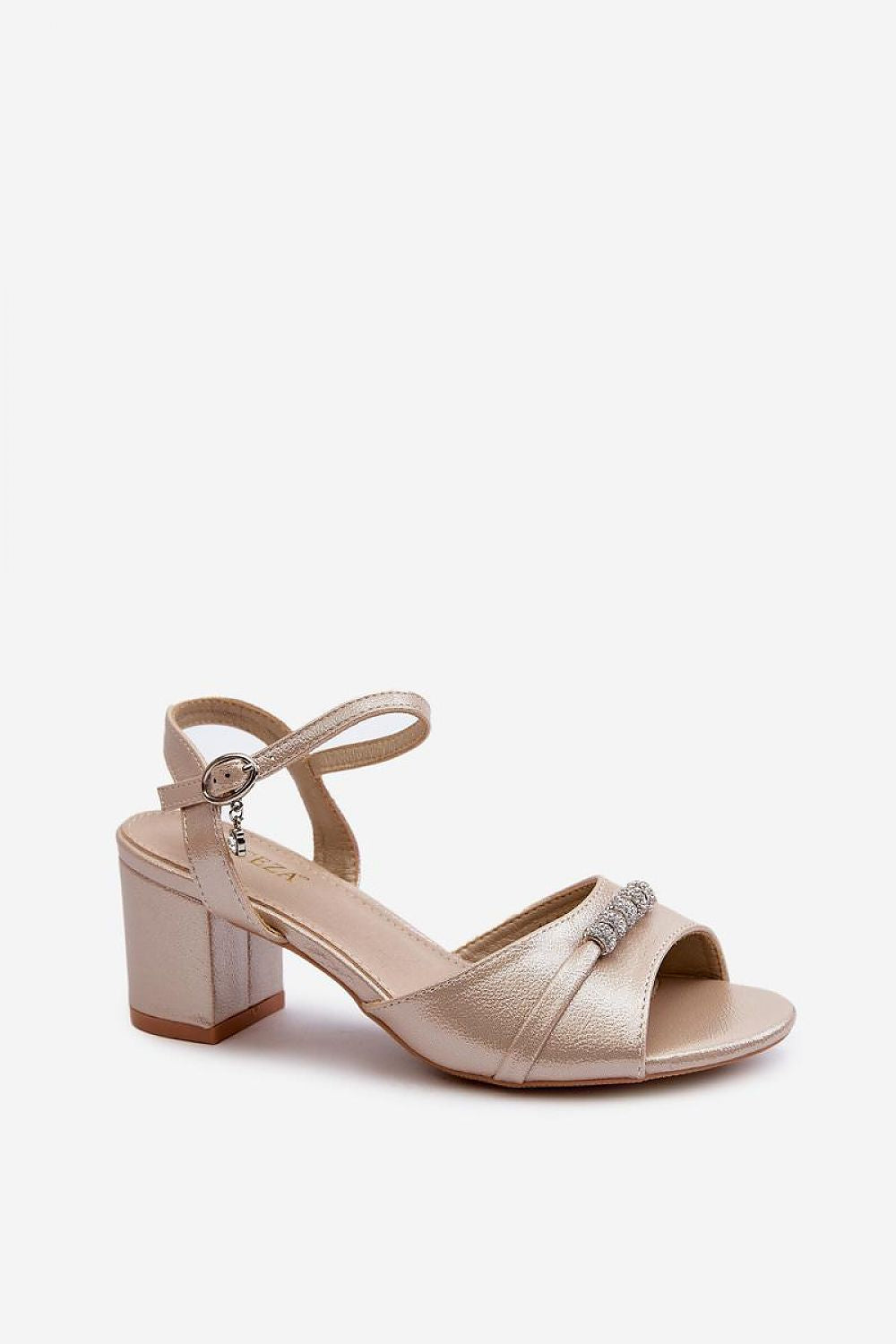 Avenari soft suede embellished sandals with velvety eco-suede finish and stable heel, perfect for summer events and evening wear.