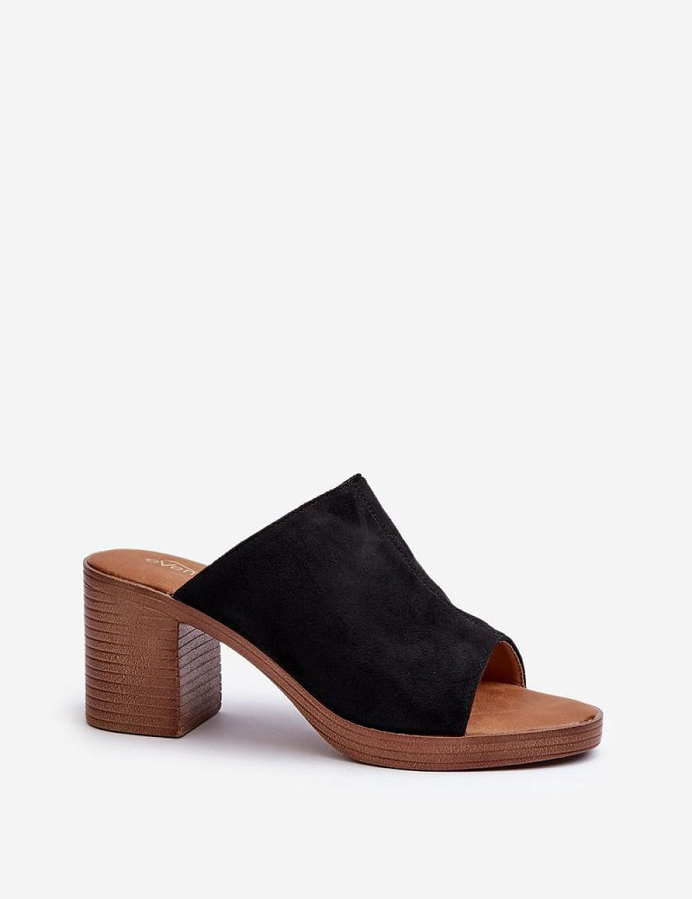 Black Myrravea Soft Suede Wedge Slides with open toe and cushioned insole, featuring a sleek design for versatile summer wear.