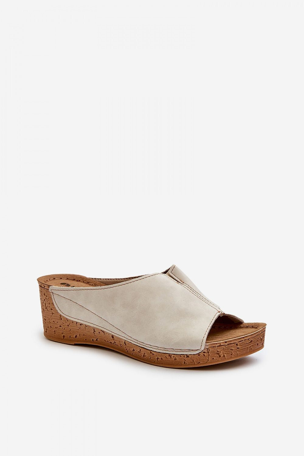 Solenca Soft Arch Flip-Flops with faux leather upper and wedge heel, offering comfort and elegance for summer walks.