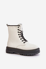 Liravelle Corefit eco leather platform boots with insulated interior, black laces, side zipper, and solid sole for comfort and style.